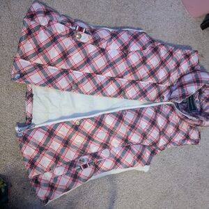 Tommy Hilfiger Red and White Plaid Kids Vest